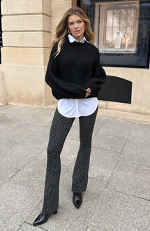 Flared Broek Polkadots Zwart