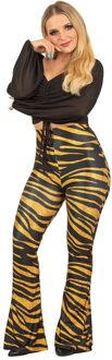 Flared Broek Tijgerprint Goud Dames Goud - Brons
