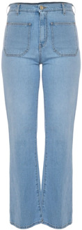 Flared high-waisted jeans met voorzakken Kocca , Blue , Dames - W34,W29,W31,W24,W26,W32,W28,W27,W30,W33