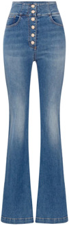 Flared Jeans Elisabetta Franchi , Blue , Dames - W30,W28,W26,W29,W27,W25,W31