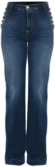 Flared jeans met decoratieve knopen Kocca , Blue , Dames - W26,W24,W28,W29,W25,W33,W34,W30,W27,W32,W31