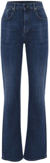 Flared Jeans met Hoge Taille en Stretchkatoen Kocca , Blue , Dames - W27,W24,W30,W26,W34,W28