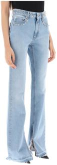 Flared jeans met studs in lichte wassing Alessandra Rich , Blue , Dames - W27,W24,W26,W25