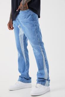 Flared Slim Fit Jeans Met Panelen, Light Blue - 30R