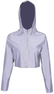 Flash reflecterende vrouwen jas casual hoodies jogger broek herfst winter vrouwen casual grijs effen streetwear broek jacket / S