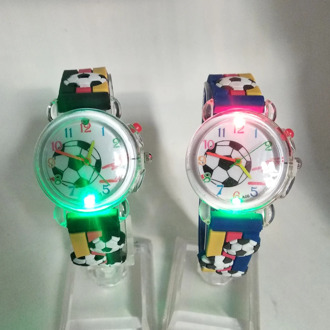 Flashing Glow Light Source Football Pattern Children's Watch Electronic Girls Boys Gift Clock Kids Wrist Watches Children Watch