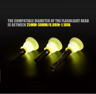 Flashlight diffuser compatible diameter is between 25mm-30mm