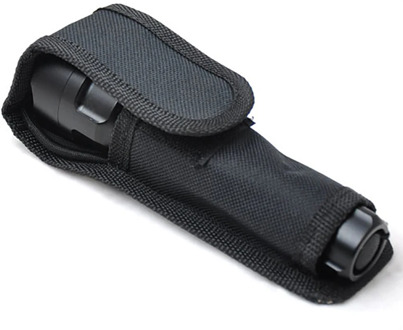 Flashlight Holder for Tactical Torch, Durable Belt Flashlight Holder Nylon Case Belt Clip Tactical Torch Carry Case, Black