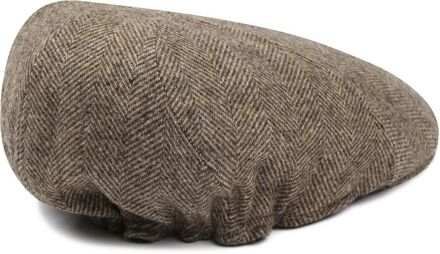 Flat Cap Wool Herringbone Beige