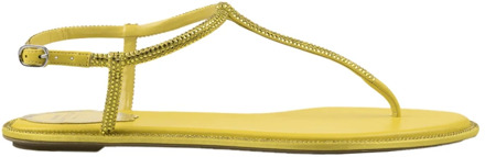 Flat Sandals René Caovilla , Yellow , Dames - 38 1/2 Eu,36 Eu,35 Eu,37 EU