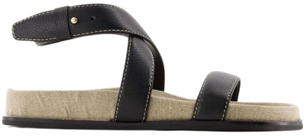 Flat Sandals TotêMe , Black , Dames - 35 EU