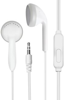 Flat Wired Oortelefoon 3.5Mm In Ear Draagbare Zweet Proof Oordopjes Met Microfoon En Line Controle Voor Smartphone Samsung Huawei xiaomi wit
