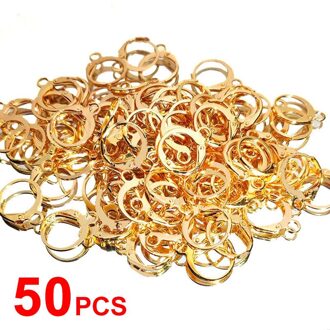 Flatfoosie 50 Stks/set Goud Zilver Kleur Open Cirkel Jump Ringen Oorbellen Hanger Connectors Voor Maken Diy Sieraden Accessoires 001301GD