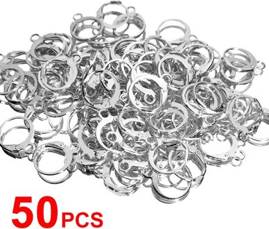 Flatfoosie 50 Stks/set Goud Zilver Kleur Open Cirkel Jump Ringen Oorbellen Hanger Connectors Voor Maken Diy Sieraden Accessoires 001302SL