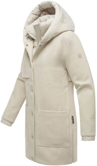 Flauschwunder dames wintermantel met afneembare kraag Grijs