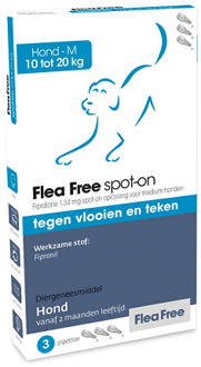 FLEA FREE Exil flea free spot-on 10 tot 20 kg - 1 st à 3 Pipetten