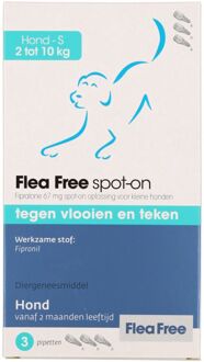 FLEA FREE Fipralone spot-on hond 2 tot 10 kg - 3 pipet