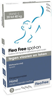 FLEA FREE Fipralone spot-on hond 20 tot 40 kg - 3 pipet