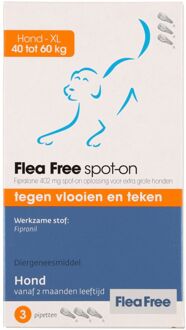 FLEA FREE Fipralone spot-on hond 40 tot 60 kg - 3 pipet