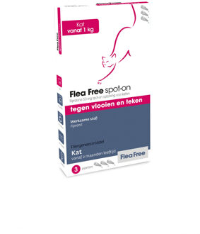 FLEA FREE Fipralone spot-on kat 1 tot 12 kg - 3 pipet