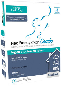 FLEA FREE Spot-On Combo voor honden 2 - 10 kg 4 pipetten