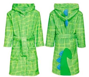 Fleece badjas voor jongens - Dino - Groen - maat 98-104cm