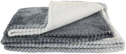 Fleece deken - grijs - 150 x 200 cm - polyester - XXL woondeken