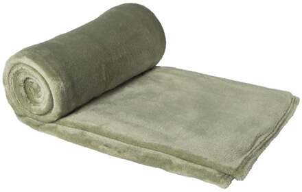 Fleece deken - groen - 200x150 cm