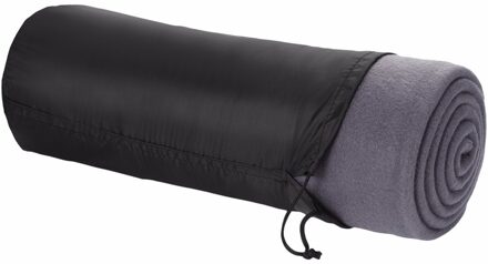 Fleece deken of plaid - bank/bed - grijs - 150 x 120 cm - reisdeken met tasje