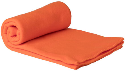 Fleece deken - oranje - 160x130 cm