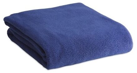 Fleece deken/plaid blauw 120 x 150 cm