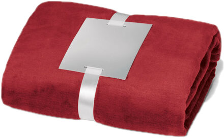 Fleece deken/plaid bordeaux rood 240 grams polyester 120 x 150 cm