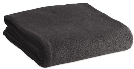 Fleece deken/plaid - zwart - 120 x 150 cm - Polyester fleece - 180 gram - lekker warm kleedje - Plaids