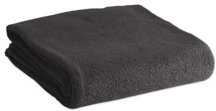 Fleece deken/plaid - zwart - 120 x 150 cm - Polyester fleece - 180 gram - lekker warm kleedje