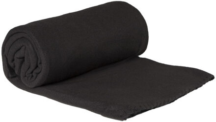 Fleece deken - zwart - 160x130 cm
