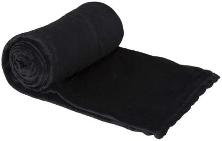 Fleece deken - zwart - 200x150 cm