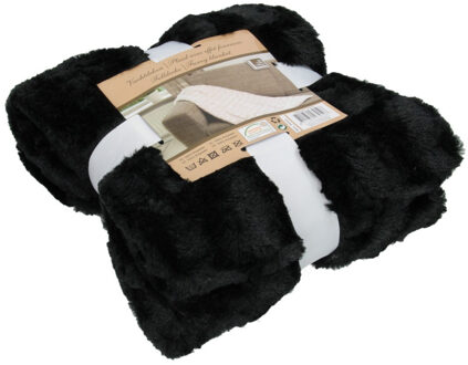 Fleece deken zwart - Vacht
