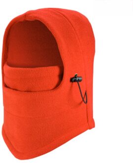 Fleece Gezichtsmasker Winter Comfortabel Warm Ski Motorfiets Fietsen Zachte Thermische Balaclava Swat Bike Hood Oranje