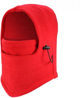 Fleece Gezichtsmasker Winter Comfortabel Warm Ski Motorfiets Fietsen Zachte Thermische Balaclava Swat Bike Hood Rood