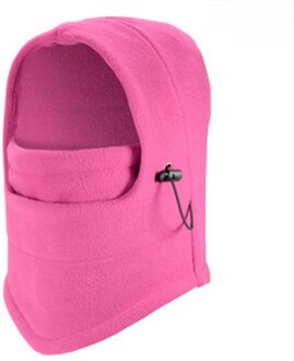 Fleece Gezichtsmasker Winter Comfortabel Warm Ski Motorfiets Fietsen Zachte Thermische Balaclava Swat Bike Hood Roze