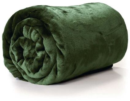 fleece plaid 'Enzo' - 130x180cm - Pesto Groen