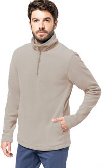 Fleece trui - beige - warme sweater - voor heren - polyester 2XL