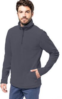 Fleece trui - donkergrijs - warme sweater - voor heren - polyester L