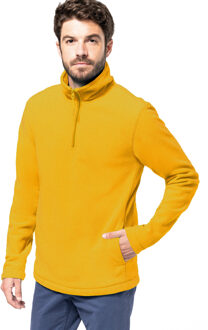 Fleece trui - geel - warme sweater - voor heren - polyester XL