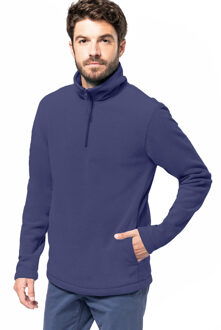 Fleece trui - marine blauw - warme sweater - voor heren - polyester L