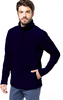 Fleece trui - navy blauw - warme sweater - voor heren - polyester 2XL