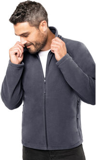 Fleece vest met rits - donkergrijs - warme sweater - trui - heren - polyester M