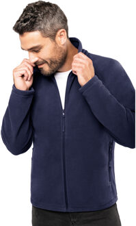 Fleece vest met rits - navy blauw - warme sweater - trui - heren - polyester XL