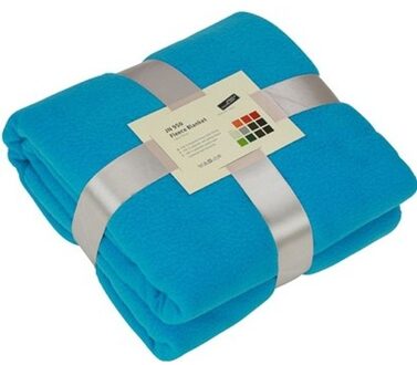 Fleece woondeken/woonplaid turquoise 130 x 170 cm - Plaids