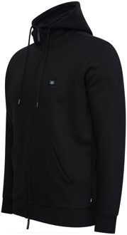 Fleece zip hood Zwart - XL
